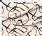 Imperfect Line Large Scale Scandinavian Organic Strokes Painterly Doodle Minimalist Japandi Beige Black Modern Custom Printed Fabric by Spoonflower Various Fabrics by the Yard or Fat Quarter